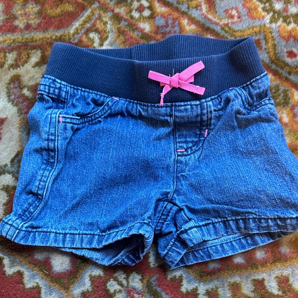Jumping Beans Blue Denim Shorts with Pink Accents